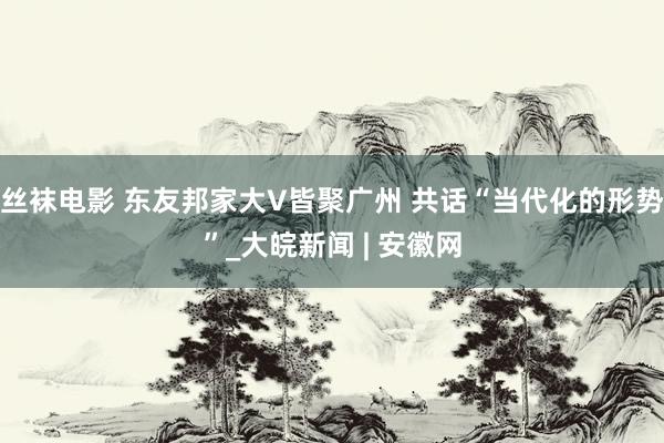 丝袜电影 东友邦家大V皆聚广州 共话“当代化的形势”_大皖新闻 | 安徽网