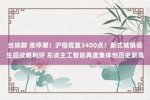 丝袜脚 涨停潮！沪指规复3400点！新式城镇诞生迎战略利好 东谈主工智能再度集体创历史新高