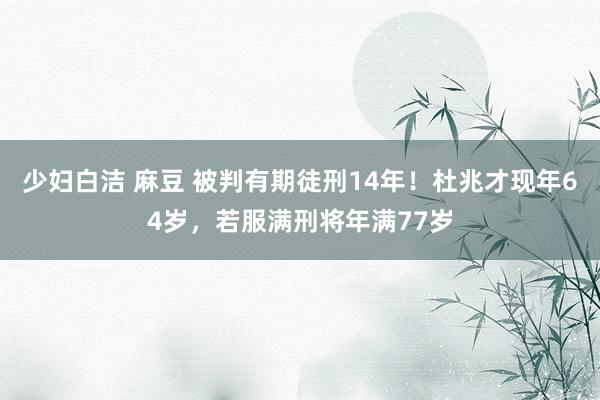 少妇白洁 麻豆 被判有期徒刑14年！杜兆才现年64岁，若服满刑将年满77岁
