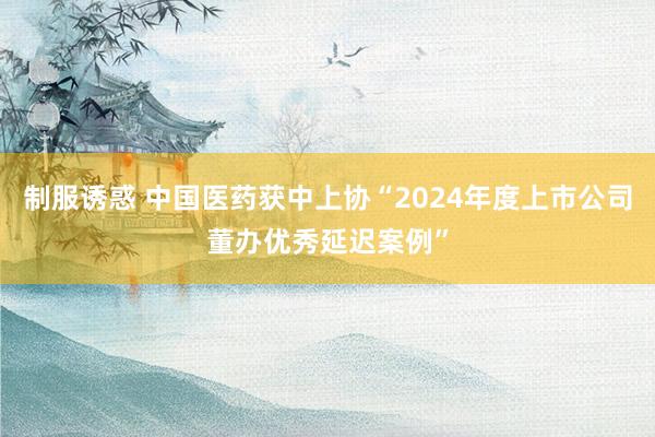 制服诱惑 中国医药获中上协“2024年度上市公司董办优秀延迟案例”