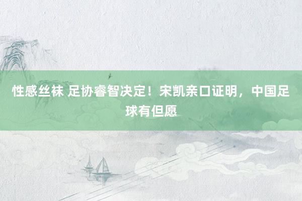 性感丝袜 足协睿智决定！宋凯亲口证明，中国足球有但愿