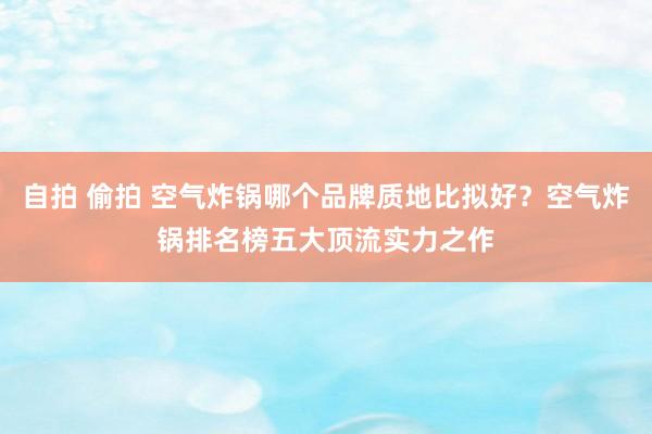 自拍 偷拍 空气炸锅哪个品牌质地比拟好？空气炸锅排名榜五大顶流实力之作