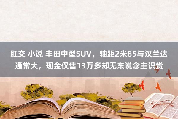 肛交 小说 丰田中型SUV，轴距2米85与汉兰达通常大，现金仅售13万多却无东说念主识货